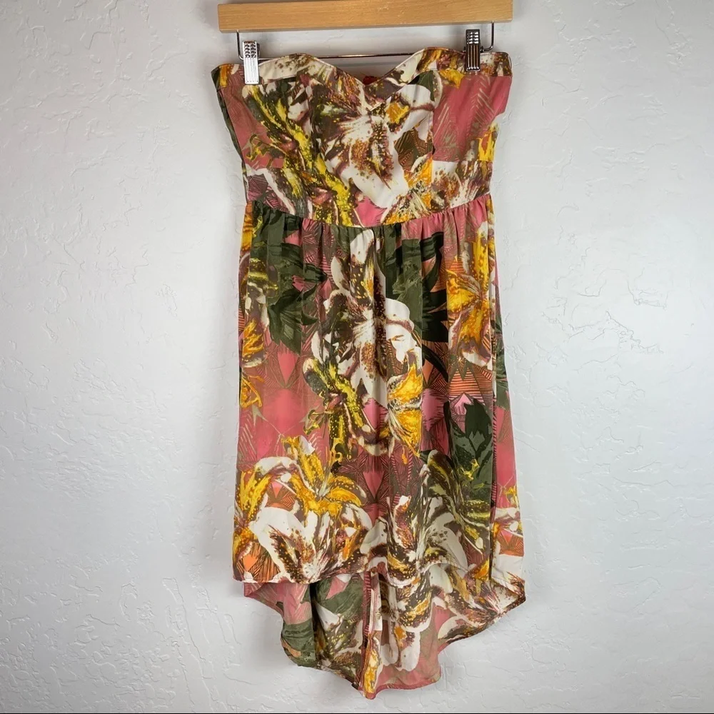 BB Dakota Stillman Orchid‎ Printed Strapless Dress